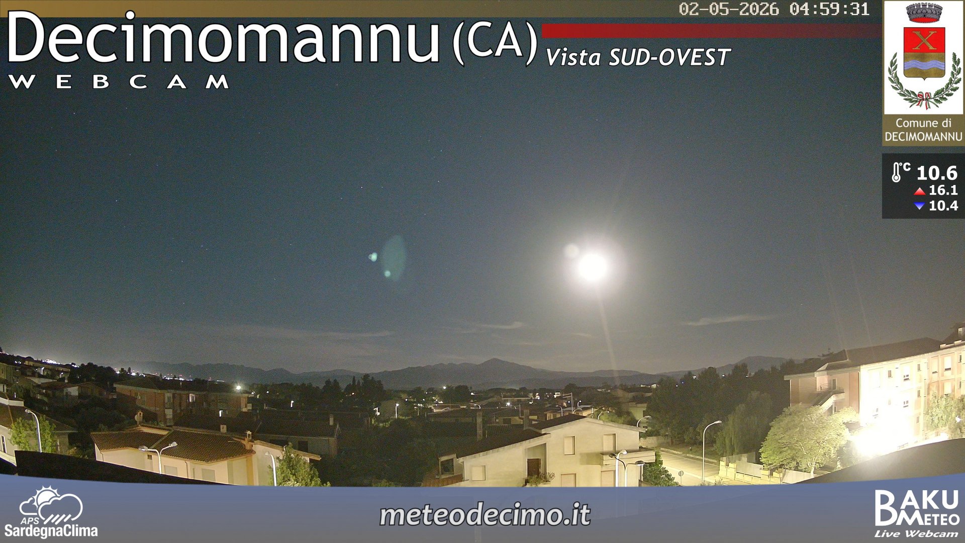 time-lapse frame, Decimomannu webcam