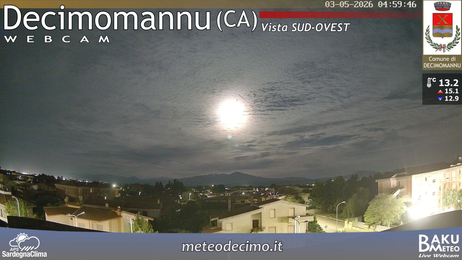 time-lapse frame, Decimomannu webcam
