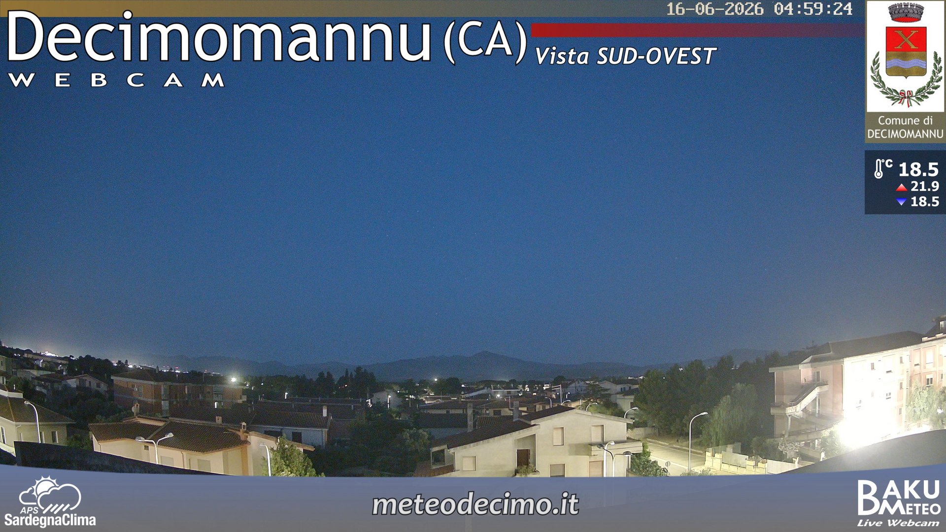 time-lapse frame, Decimomannu webcam