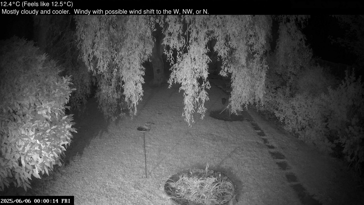 time-lapse frame, Wembury, Devon. Garden Cam webcam
