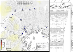 view from Barry Arm seismic energy on 2025-05-18