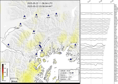 view from Barry Arm seismic energy on 2025-05-22