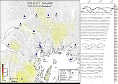 view from Barry Arm seismic energy on 2025-05-23