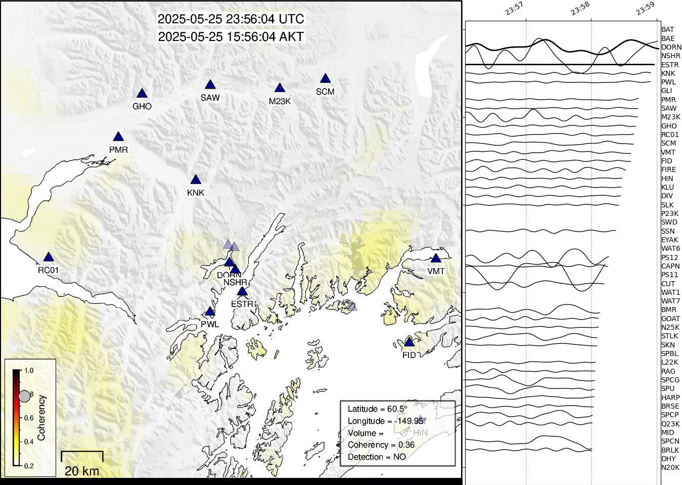 time-lapse frame, Barry Arm seismic energy webcam