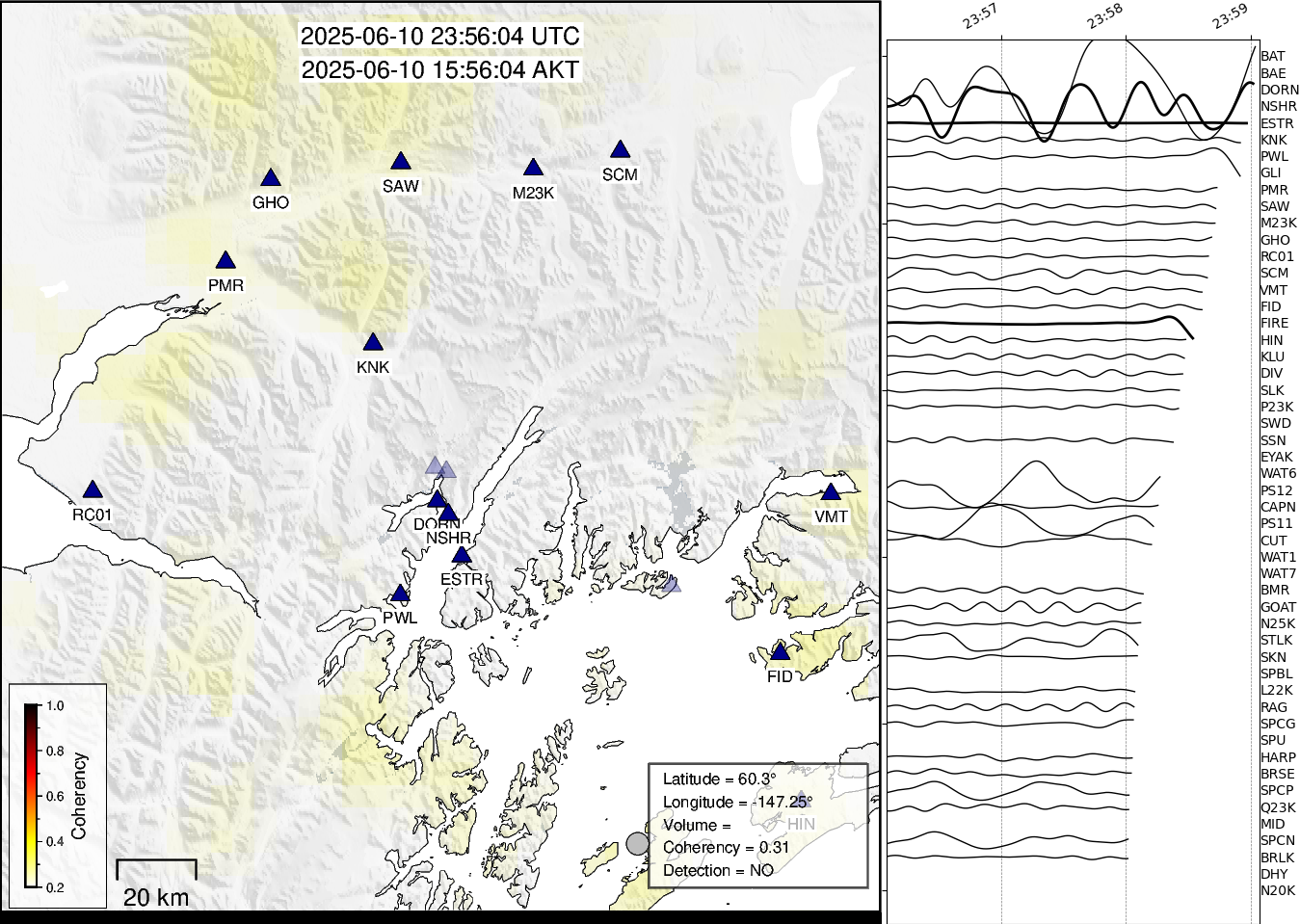 time-lapse frame, Barry Arm seismic energy webcam