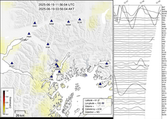 view from Barry Arm seismic energy on 2025-06-19