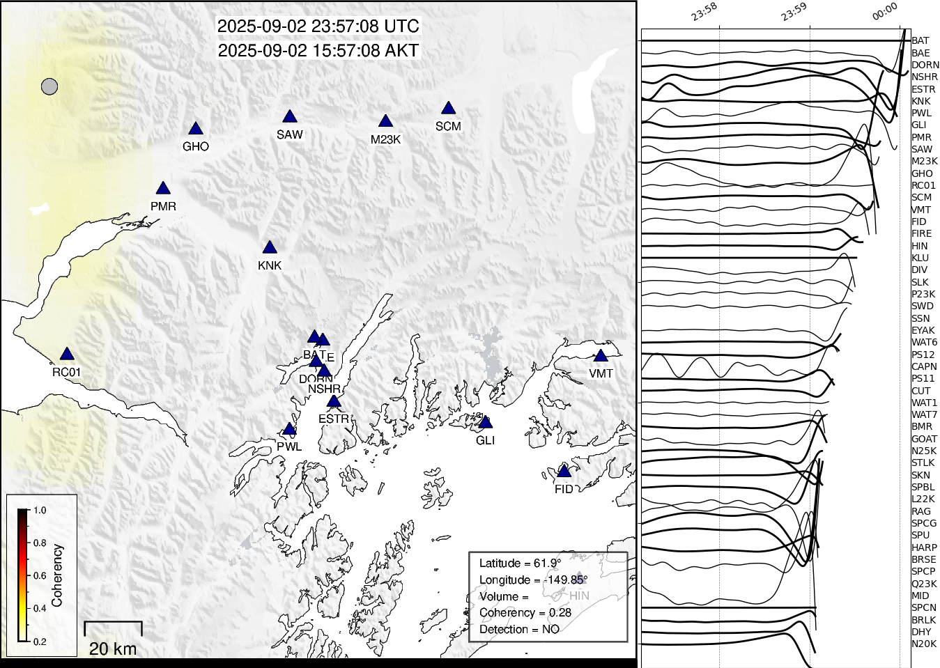 time-lapse frame, Barry Arm seismic energy webcam