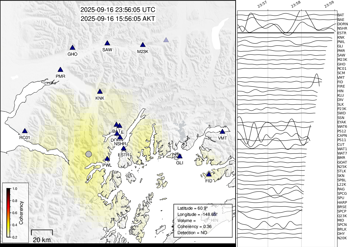 time-lapse frame, Barry Arm seismic energy webcam