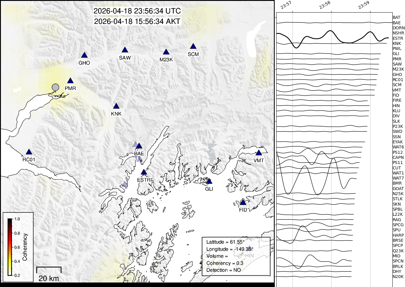 time-lapse frame, Barry Arm seismic energy webcam