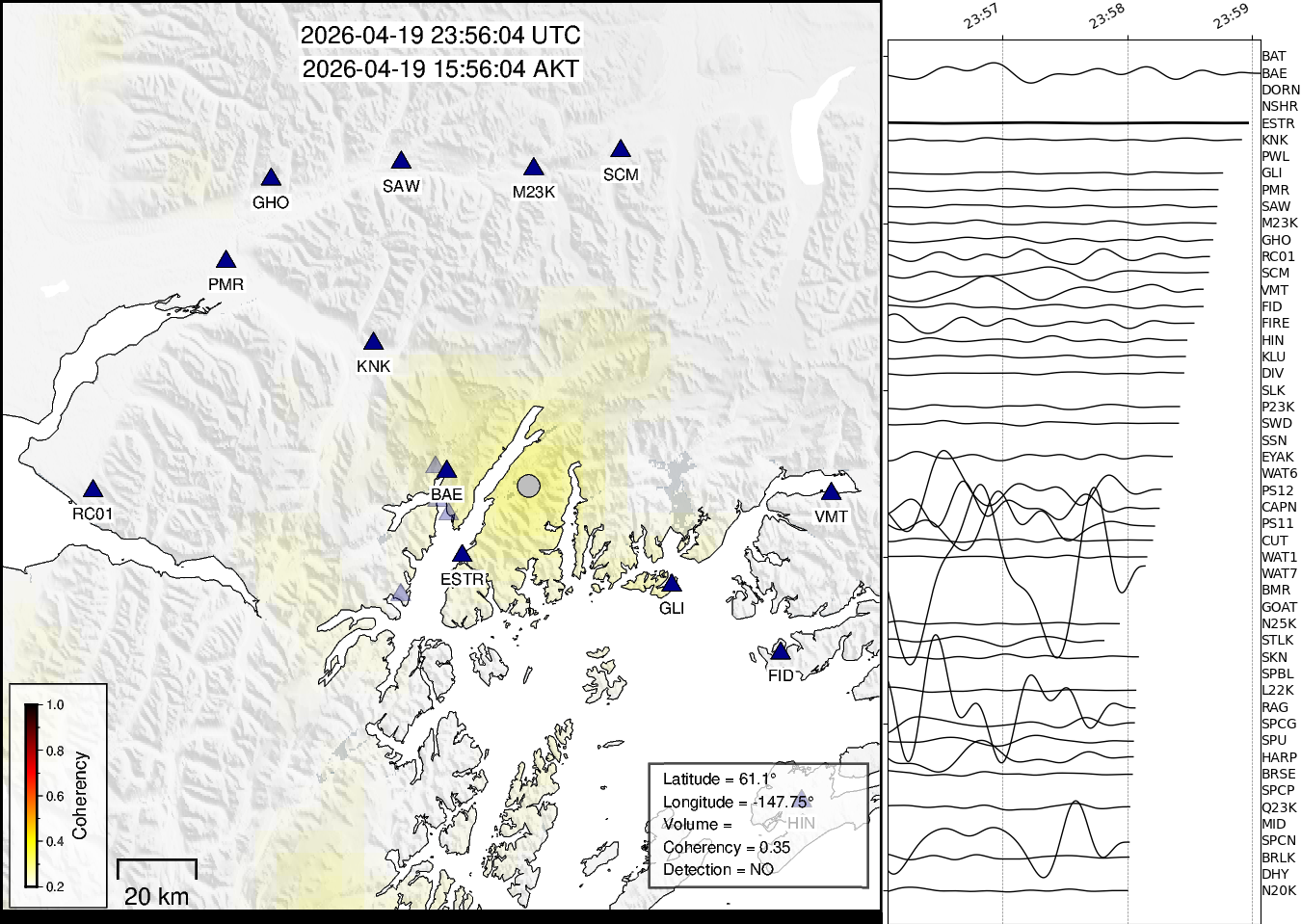 time-lapse frame, Barry Arm seismic energy webcam