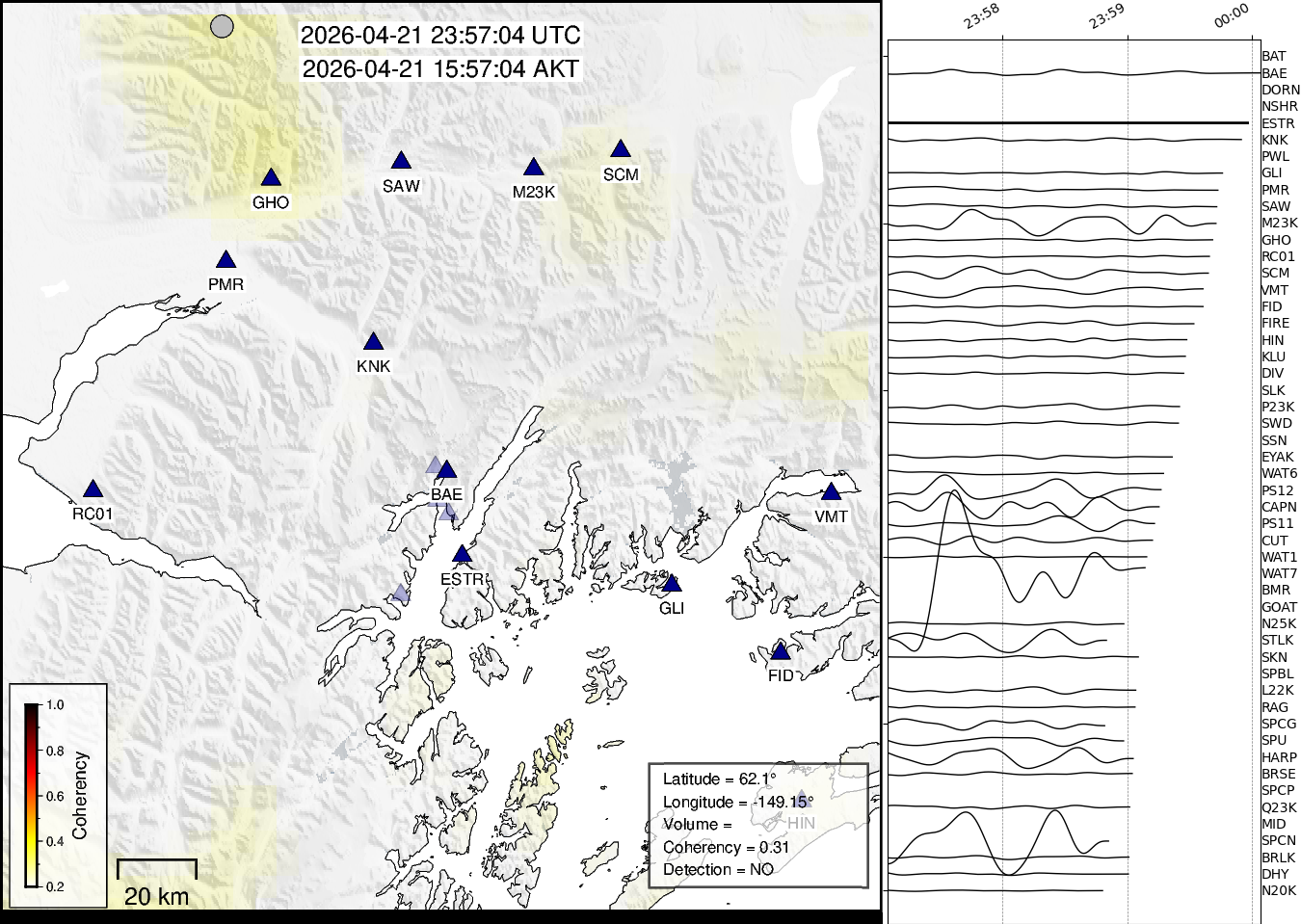 time-lapse frame, Barry Arm seismic energy webcam