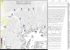 view from Barry Arm seismic energy on 2026-04-23