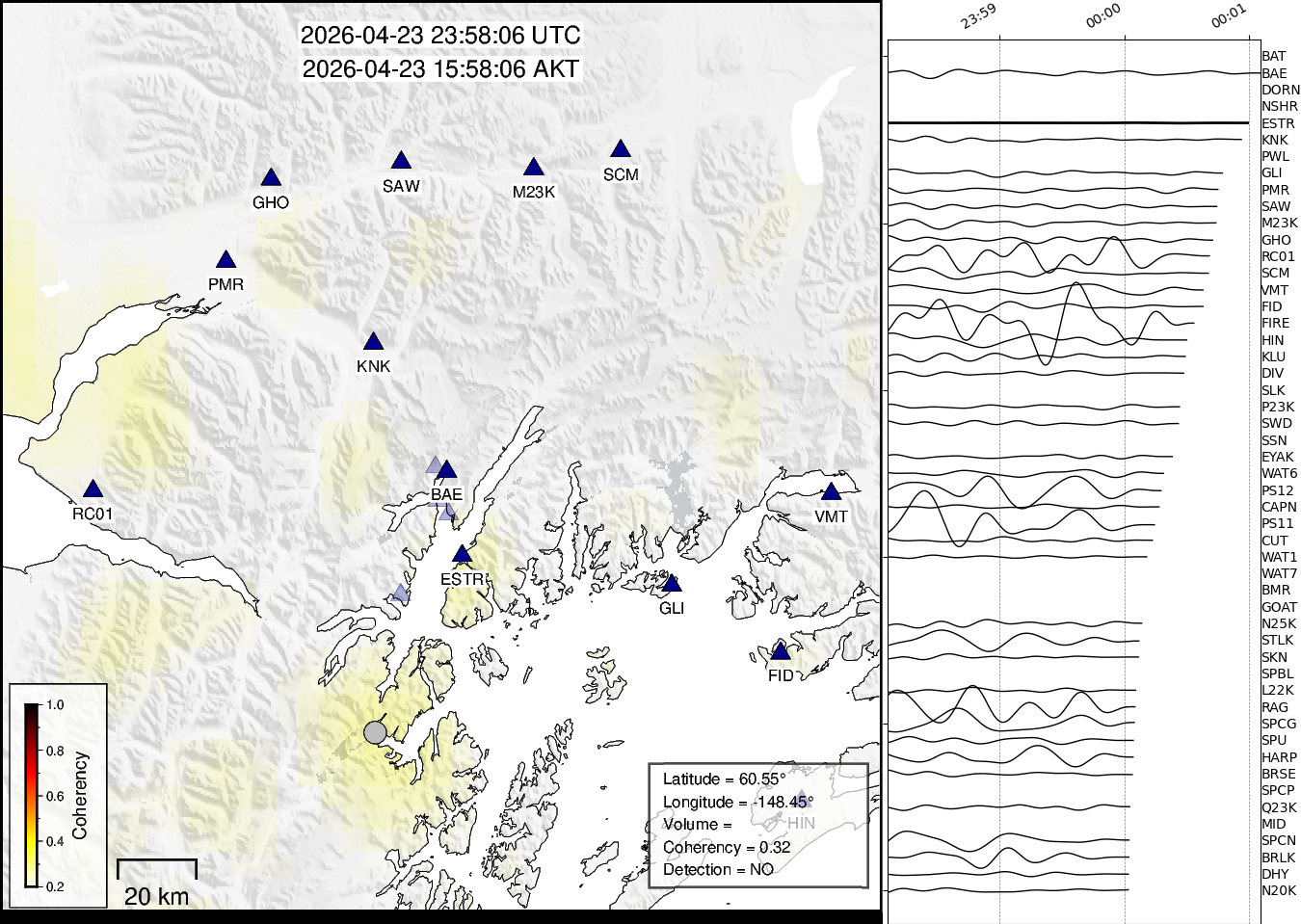 time-lapse frame, Barry Arm seismic energy webcam