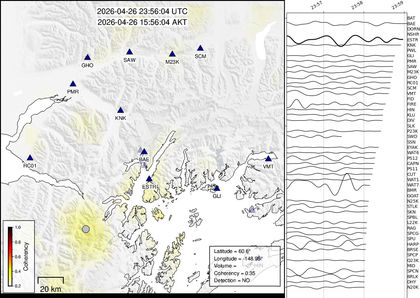 time-lapse frame, Barry Arm seismic energy webcam