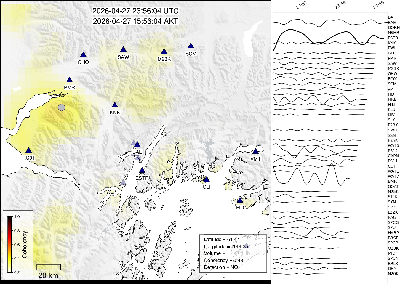 time-lapse frame, Barry Arm seismic energy webcam