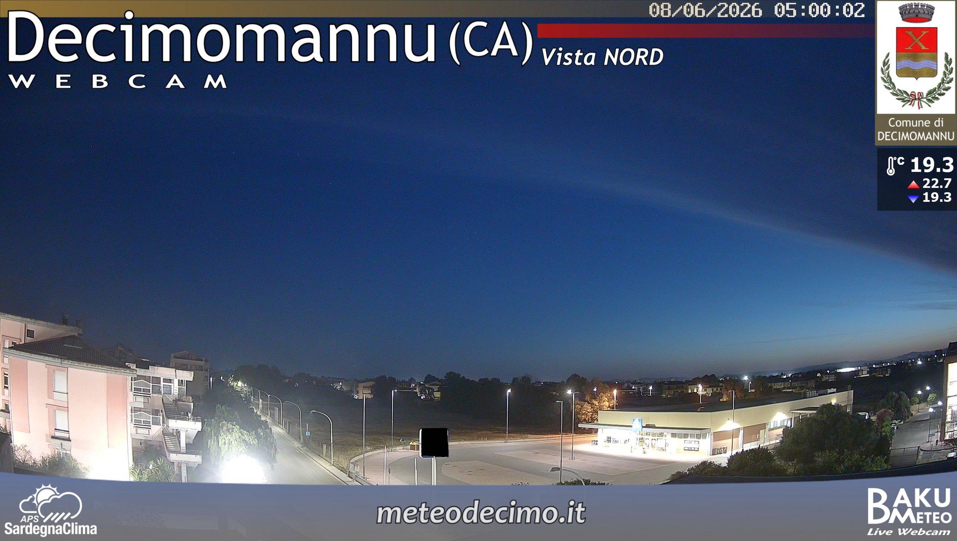 time-lapse frame, Decimomannu Nord webcam