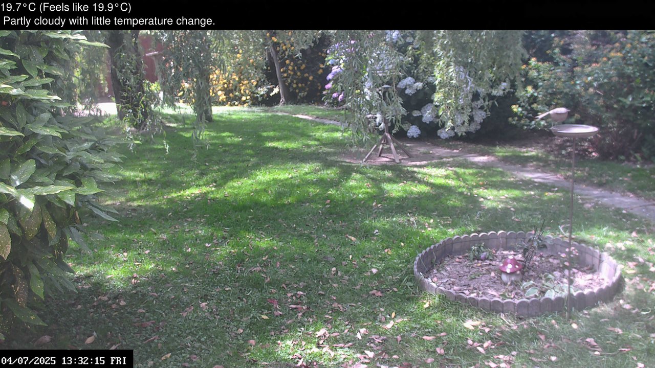 time-lapse frame, Wembury, Devon. Garden Zoom Cam webcam