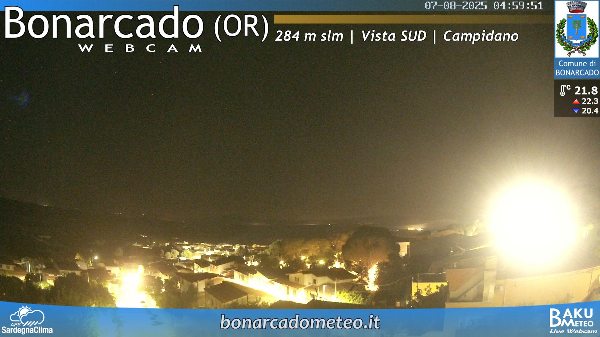 time-lapse frame, Bonarcado SUD webcam
