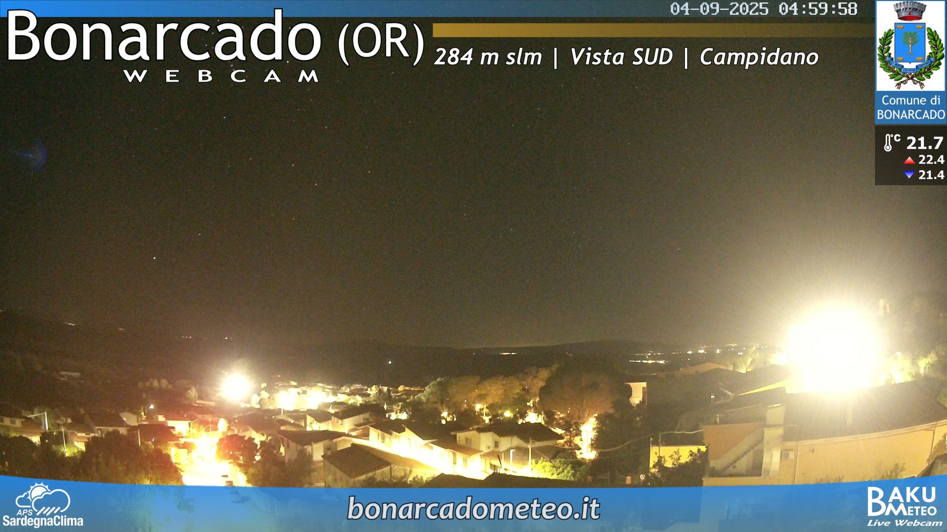 time-lapse frame, Bonarcado SUD webcam