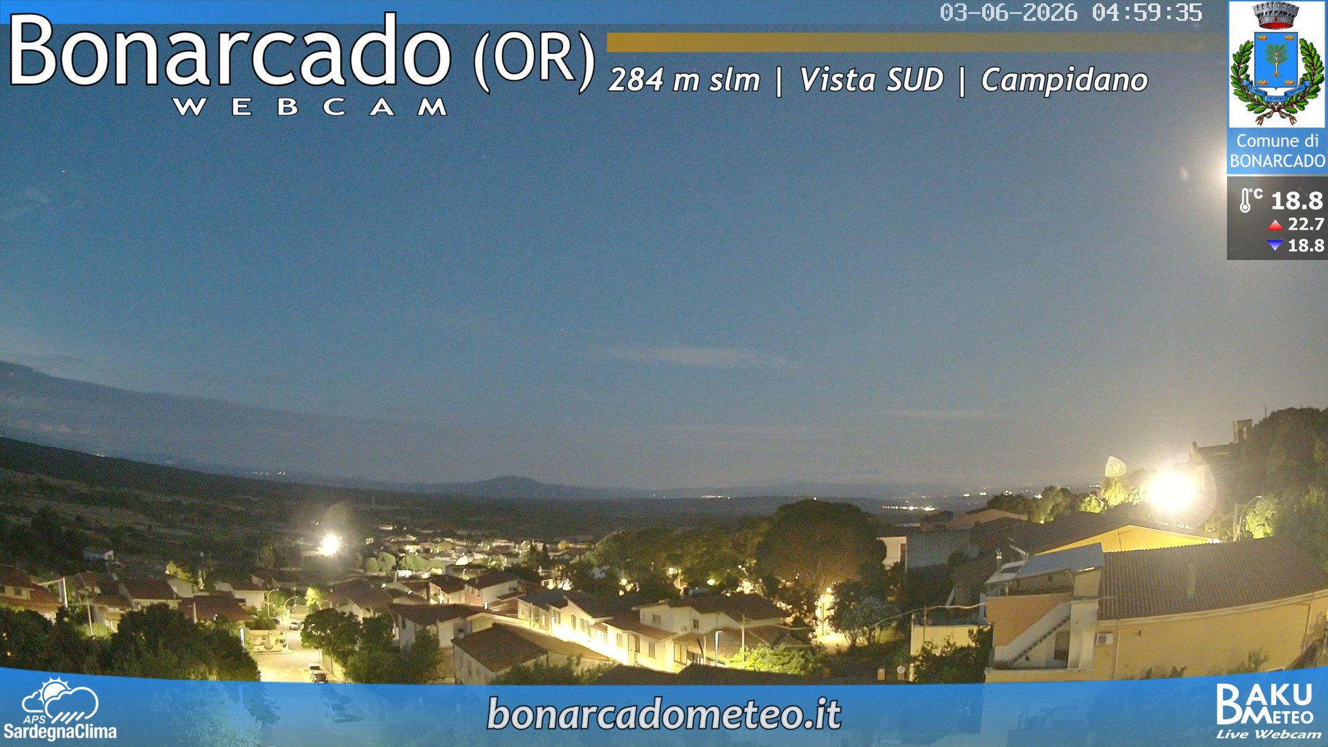 time-lapse frame, Bonarcado SUD webcam