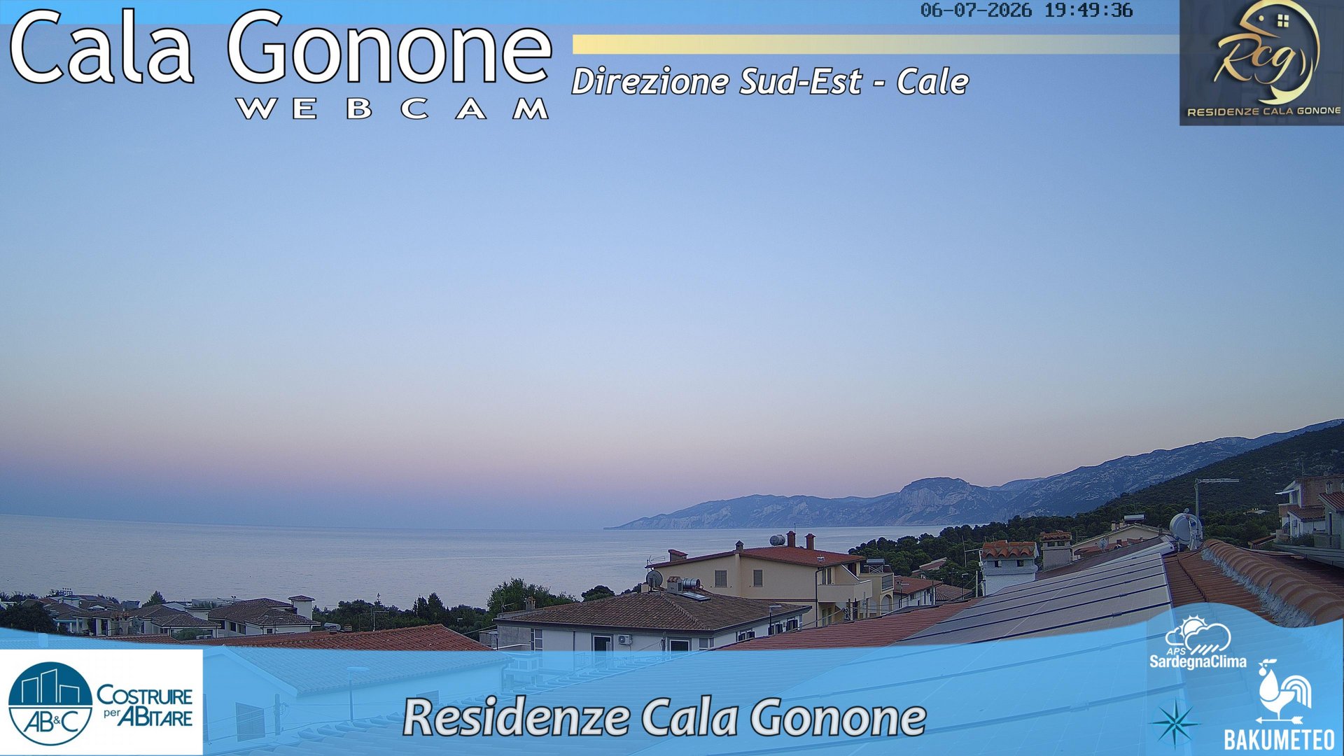 time-lapse frame, Cala Gonone SUD webcam