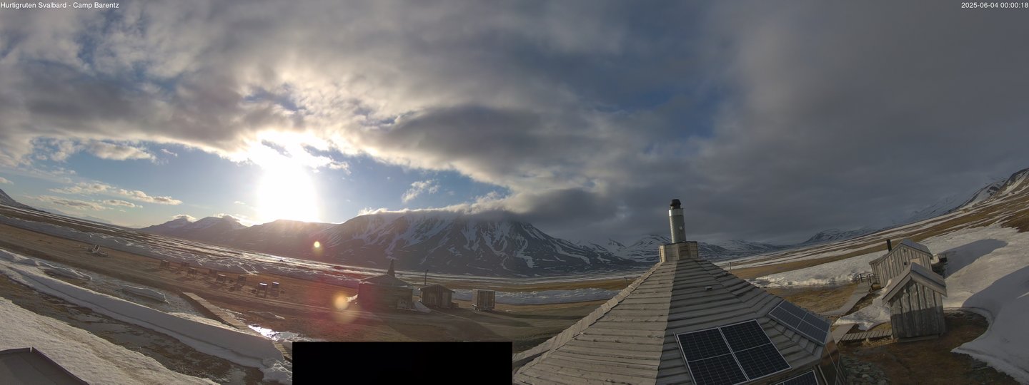 time-lapse frame, Hurtigruten Svalbard - Camp Barentz webcam