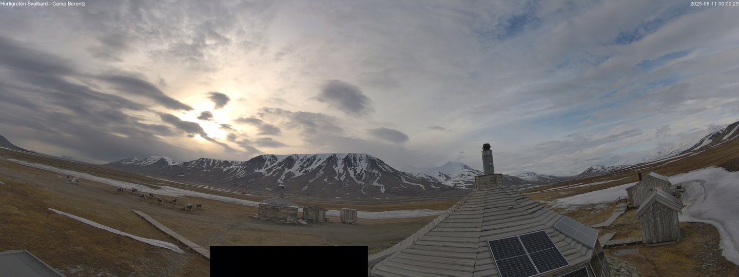 time-lapse frame, Hurtigruten Svalbard - Camp Barentz webcam