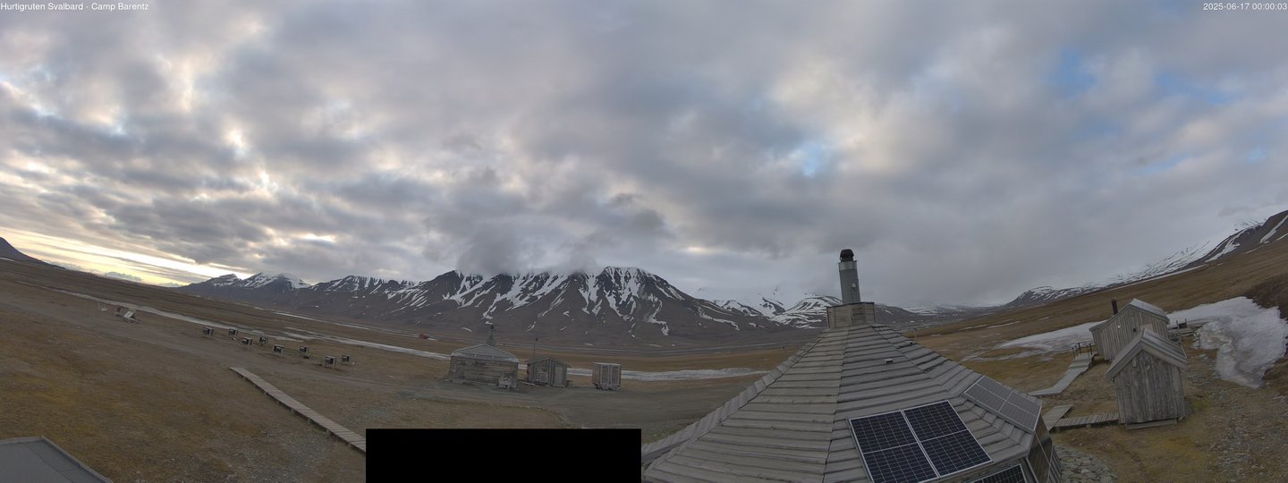 time-lapse frame, Hurtigruten Svalbard - Camp Barentz webcam