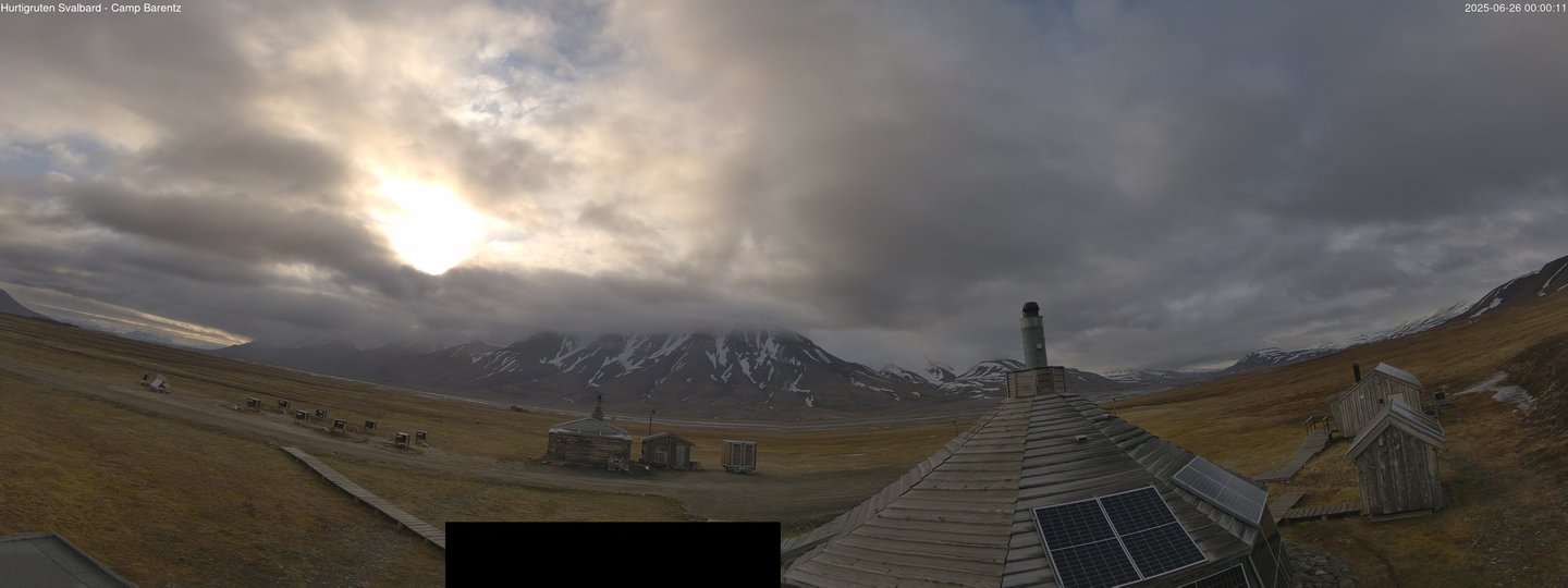 time-lapse frame, Hurtigruten Svalbard - Camp Barentz webcam
