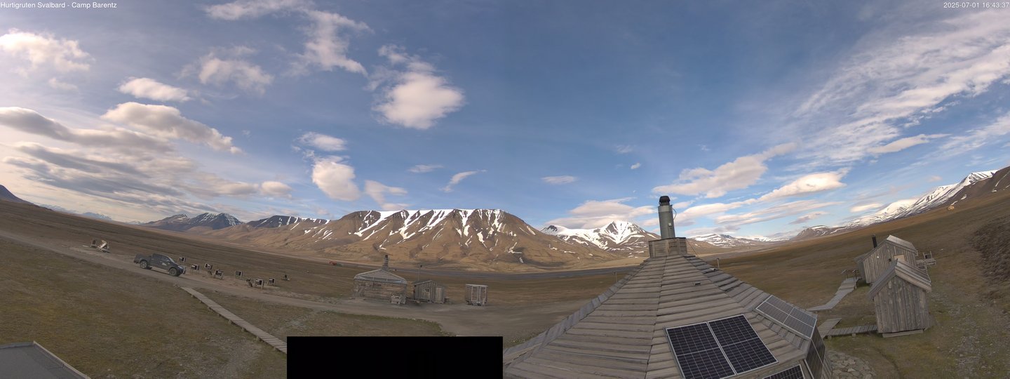 time-lapse frame, Hurtigruten Svalbard - Camp Barentz webcam
