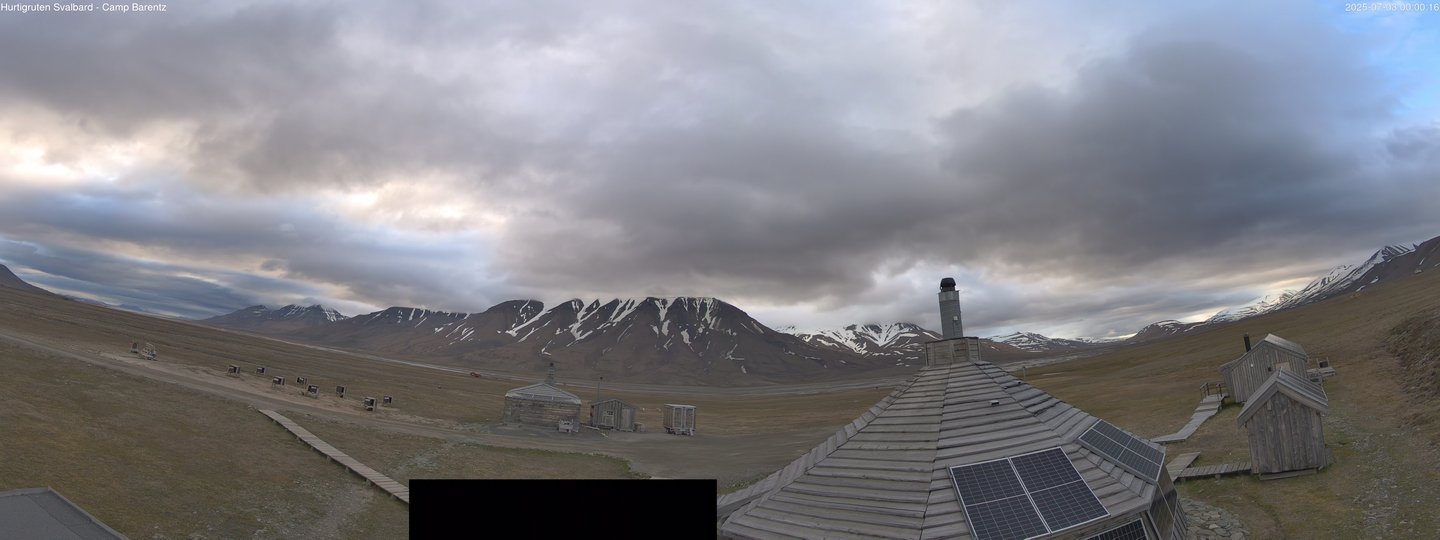 time-lapse frame, Hurtigruten Svalbard - Camp Barentz webcam