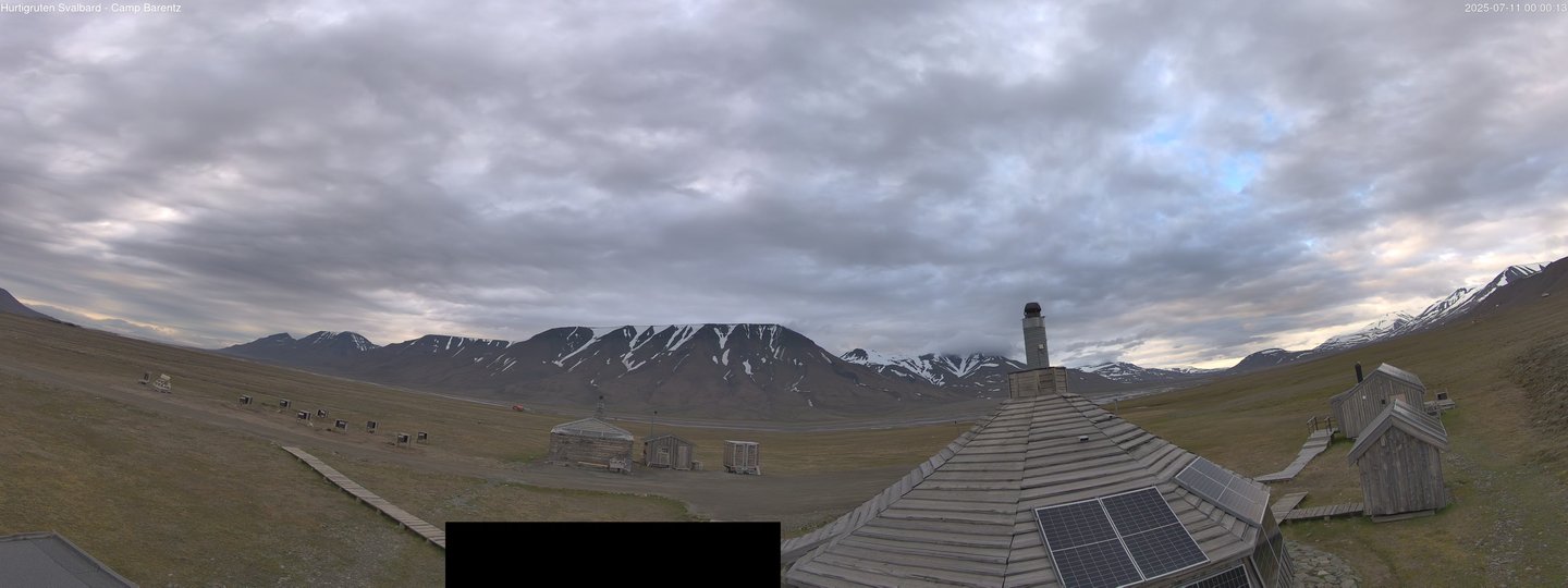 time-lapse frame, Hurtigruten Svalbard - Camp Barentz webcam