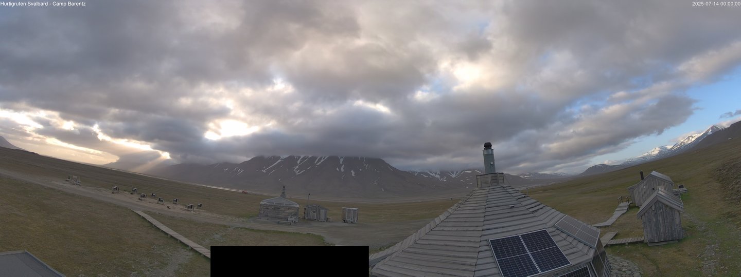 time-lapse frame, Hurtigruten Svalbard - Camp Barentz webcam