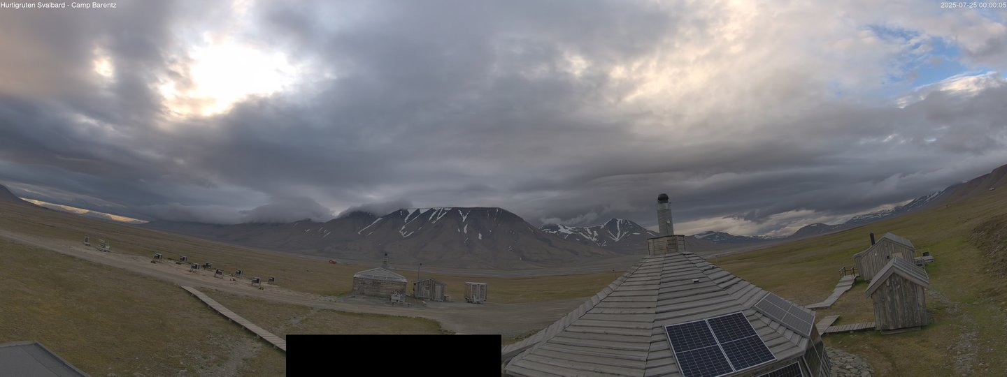 time-lapse frame, Hurtigruten Svalbard - Camp Barentz webcam