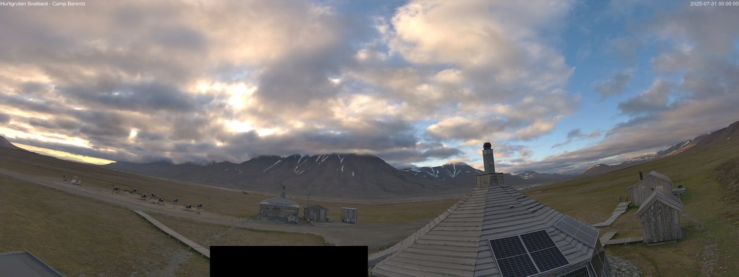 time-lapse frame, Hurtigruten Svalbard - Camp Barentz webcam