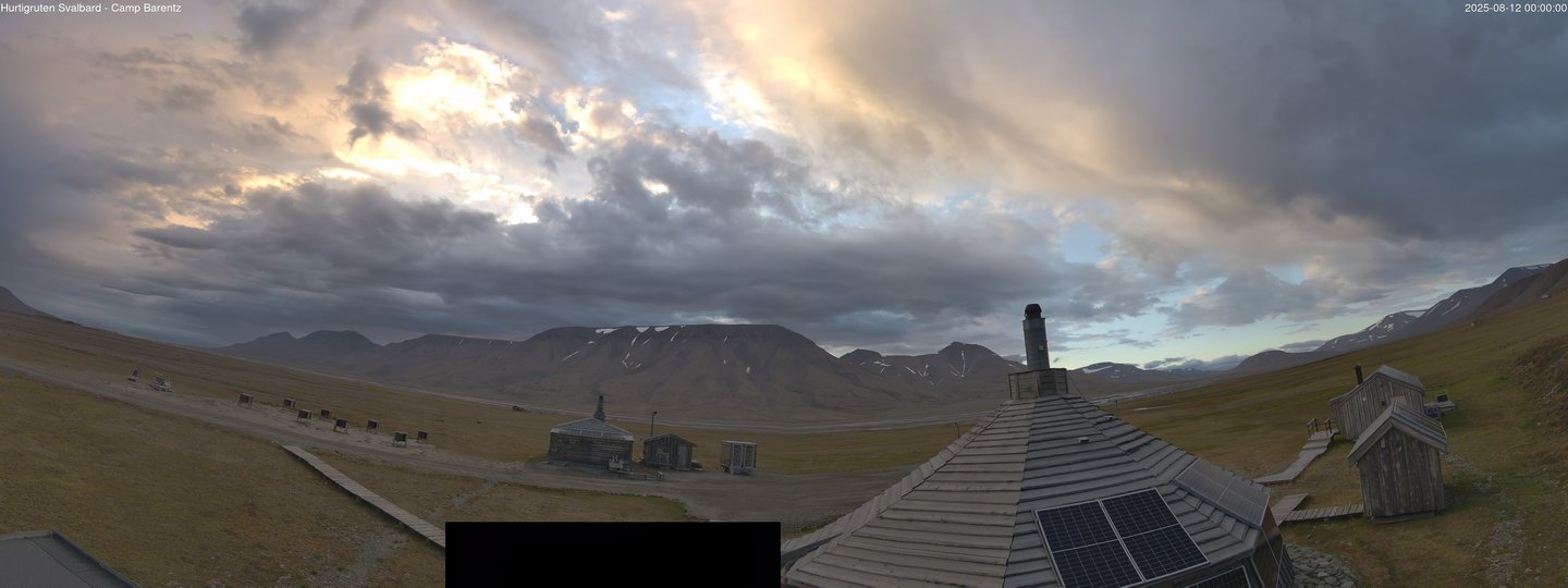 time-lapse frame, Hurtigruten Svalbard - Camp Barentz webcam