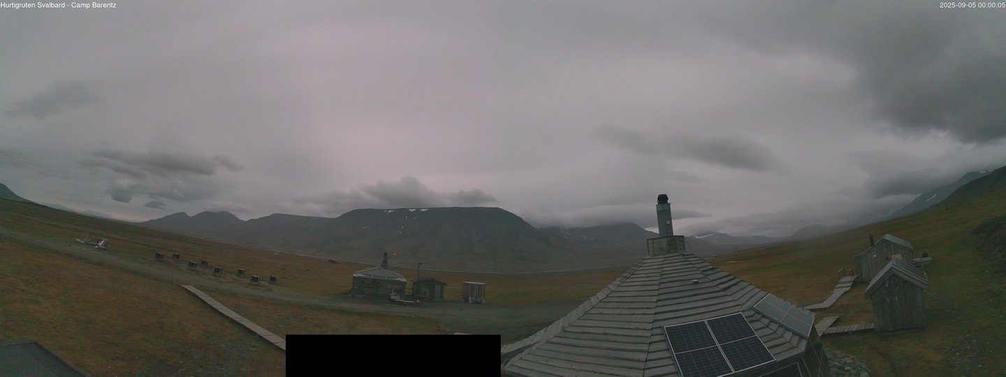 time-lapse frame, Hurtigruten Svalbard - Camp Barentz webcam
