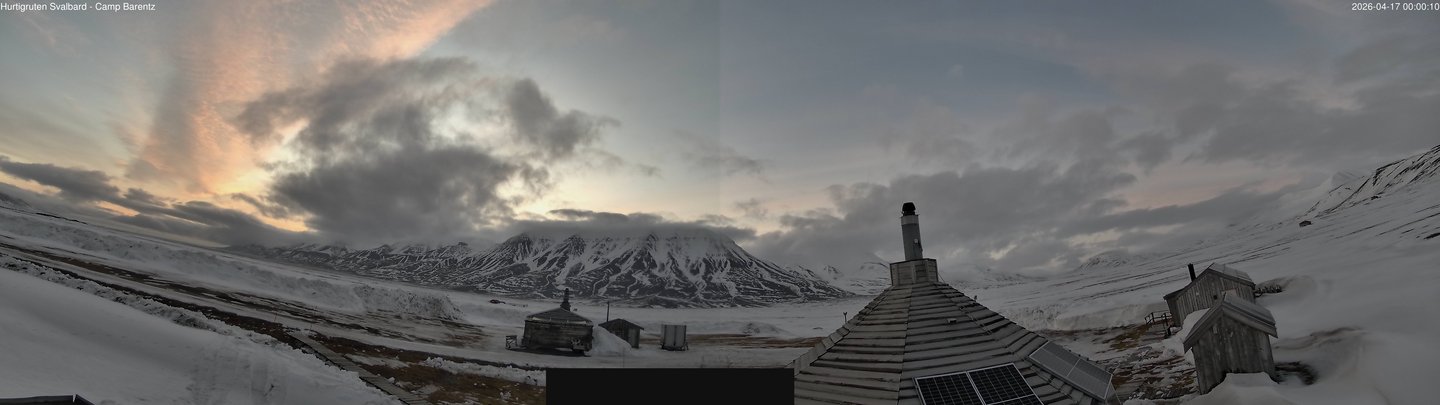 time-lapse frame, Hurtigruten Svalbard - Camp Barentz webcam