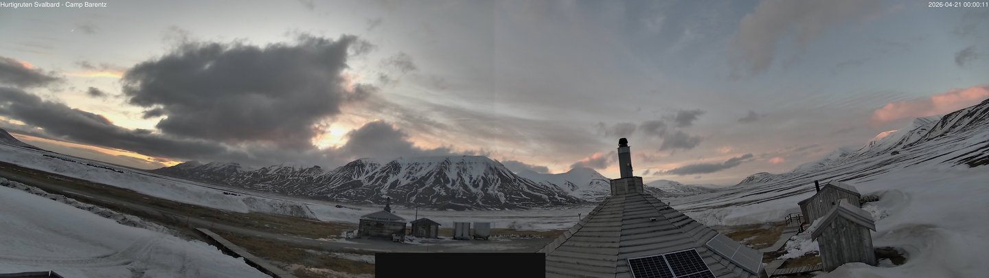 time-lapse frame, Hurtigruten Svalbard - Camp Barentz webcam