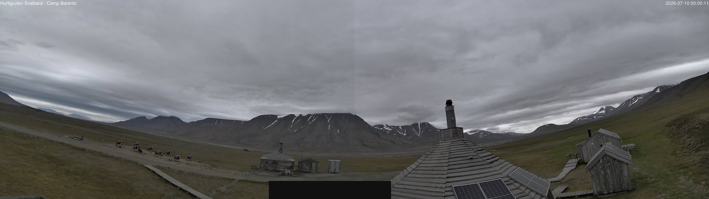 time-lapse frame, Hurtigruten Svalbard - Camp Barentz webcam