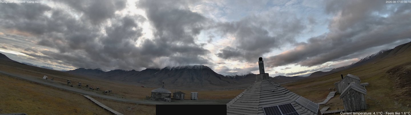 time-lapse frame, Hurtigruten Svalbard - Camp Barentz webcam