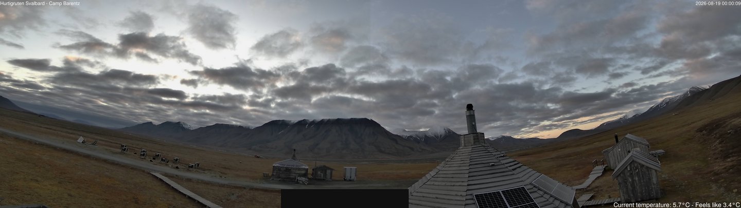 time-lapse frame, Hurtigruten Svalbard - Camp Barentz webcam