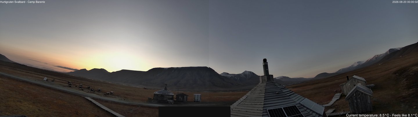 time-lapse frame, Hurtigruten Svalbard - Camp Barentz webcam