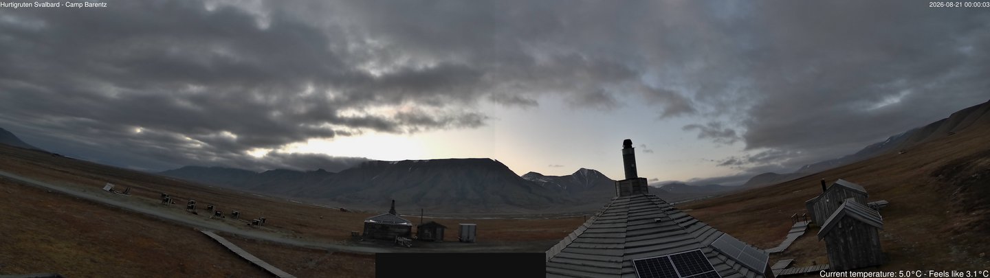 time-lapse frame, Hurtigruten Svalbard - Camp Barentz webcam