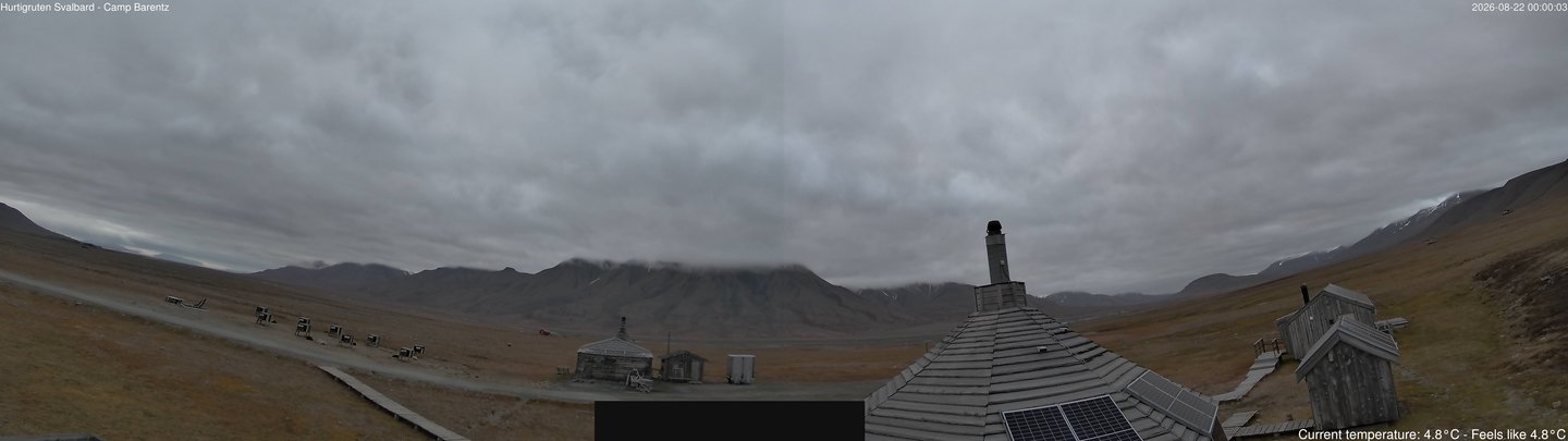 time-lapse frame, Hurtigruten Svalbard - Camp Barentz webcam
