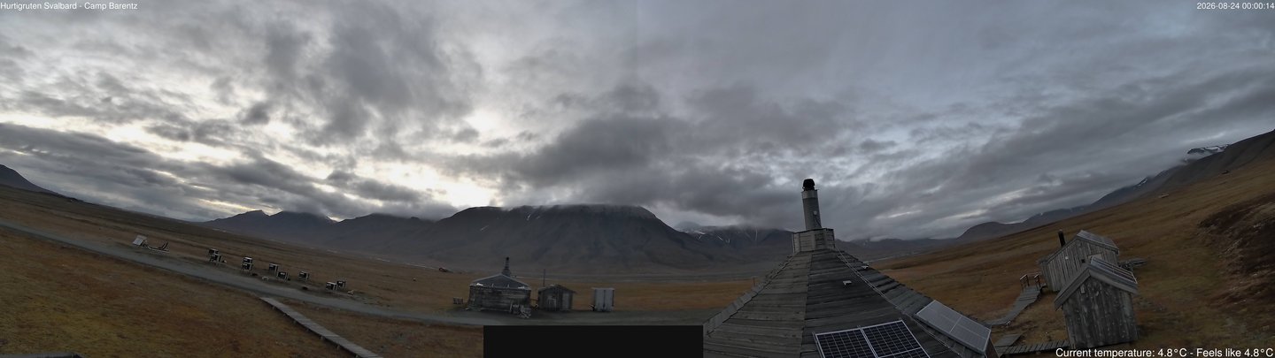 time-lapse frame, Hurtigruten Svalbard - Camp Barentz webcam