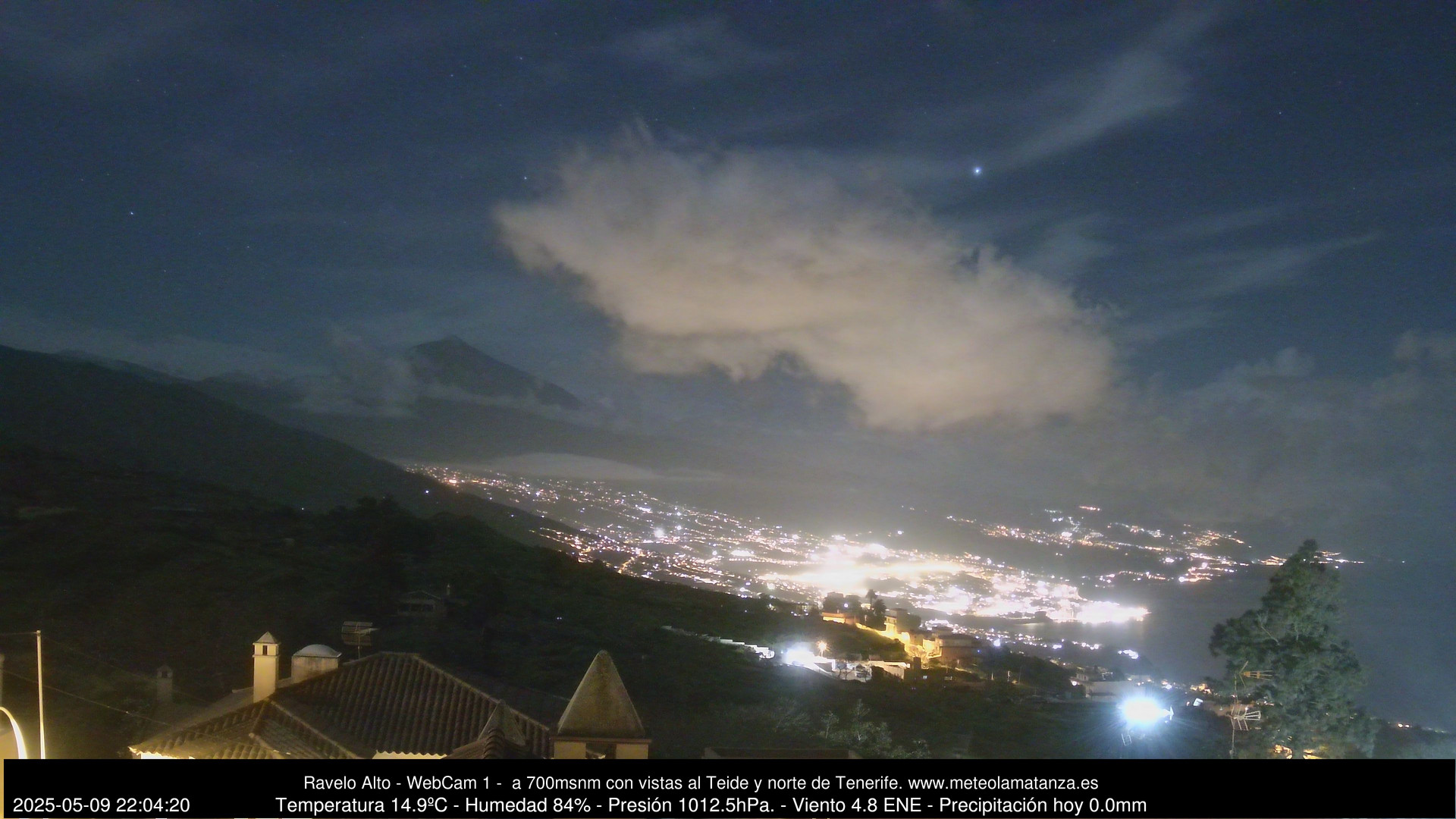 time-lapse frame, MeteoRavelo- Visión N de Tenerife webcam