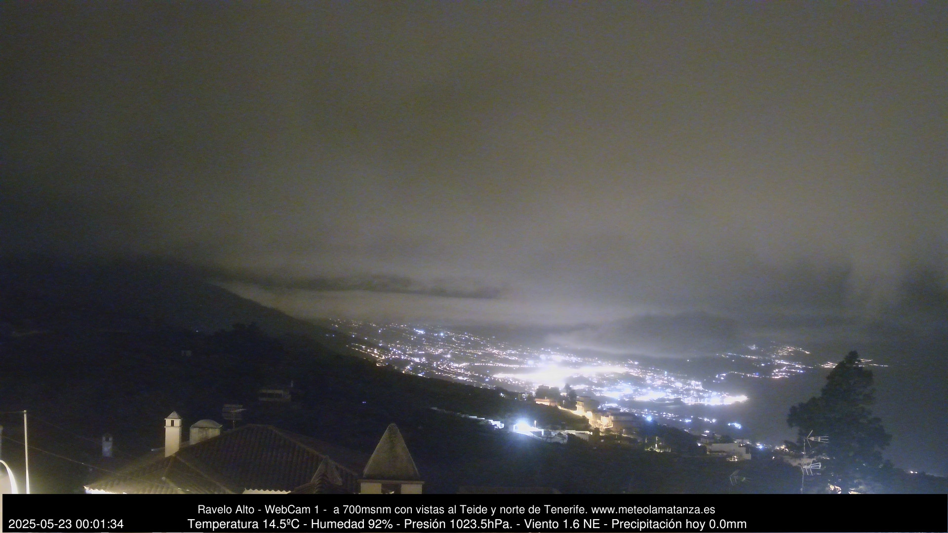 time-lapse frame, MeteoRavelo- Visión N de Tenerife webcam