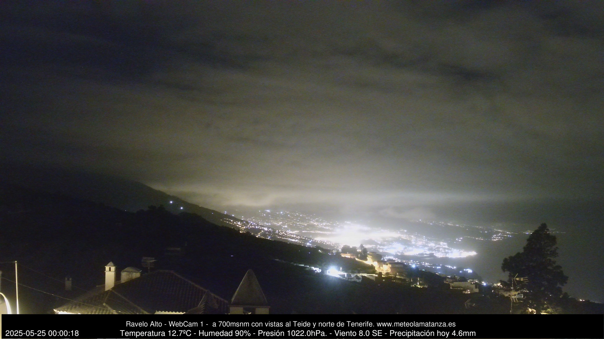 time-lapse frame, MeteoRavelo- Visión N de Tenerife webcam