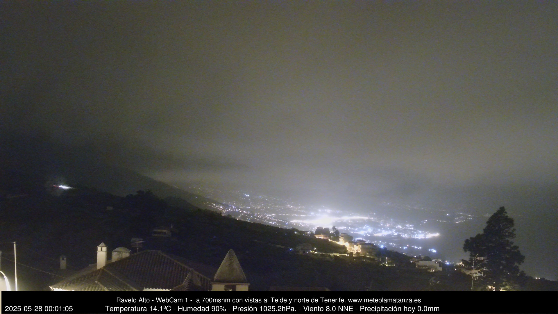 time-lapse frame, MeteoRavelo- Visión N de Tenerife webcam
